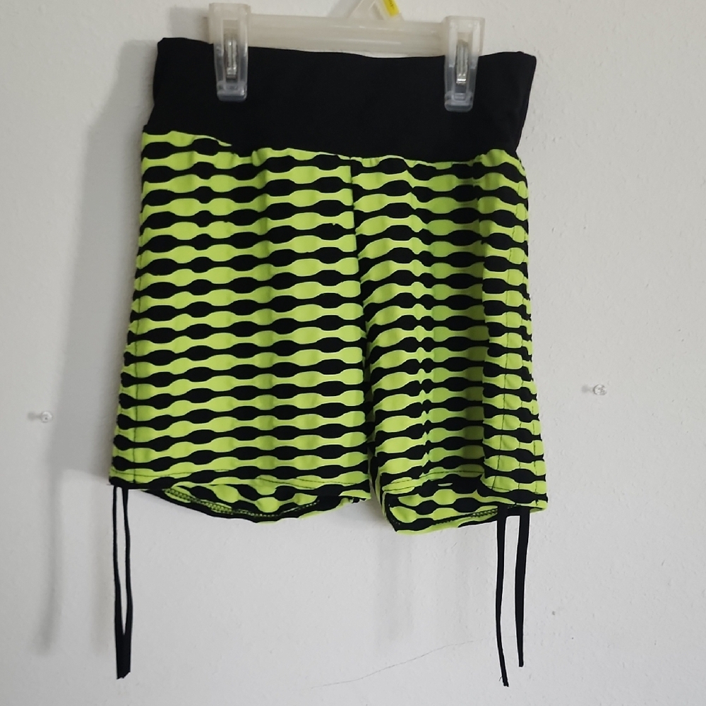 Black and Green Women's Shorts